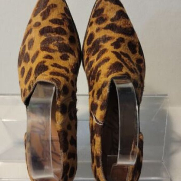 ZODIAC MADDIE SHOOTIES GENUINE CALF HAIR HALF D'ORSAY BOOTIE IN BROWN & TAN - Picture 5 of 9